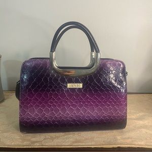 Amparo purple ombré snake purse and hand bag